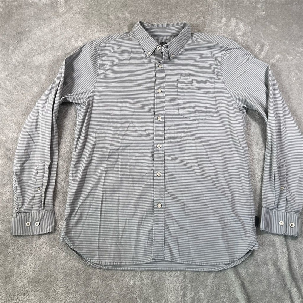 The‎ North Face Men's L Gray Striped Long Sleeve Button-Up Shirt